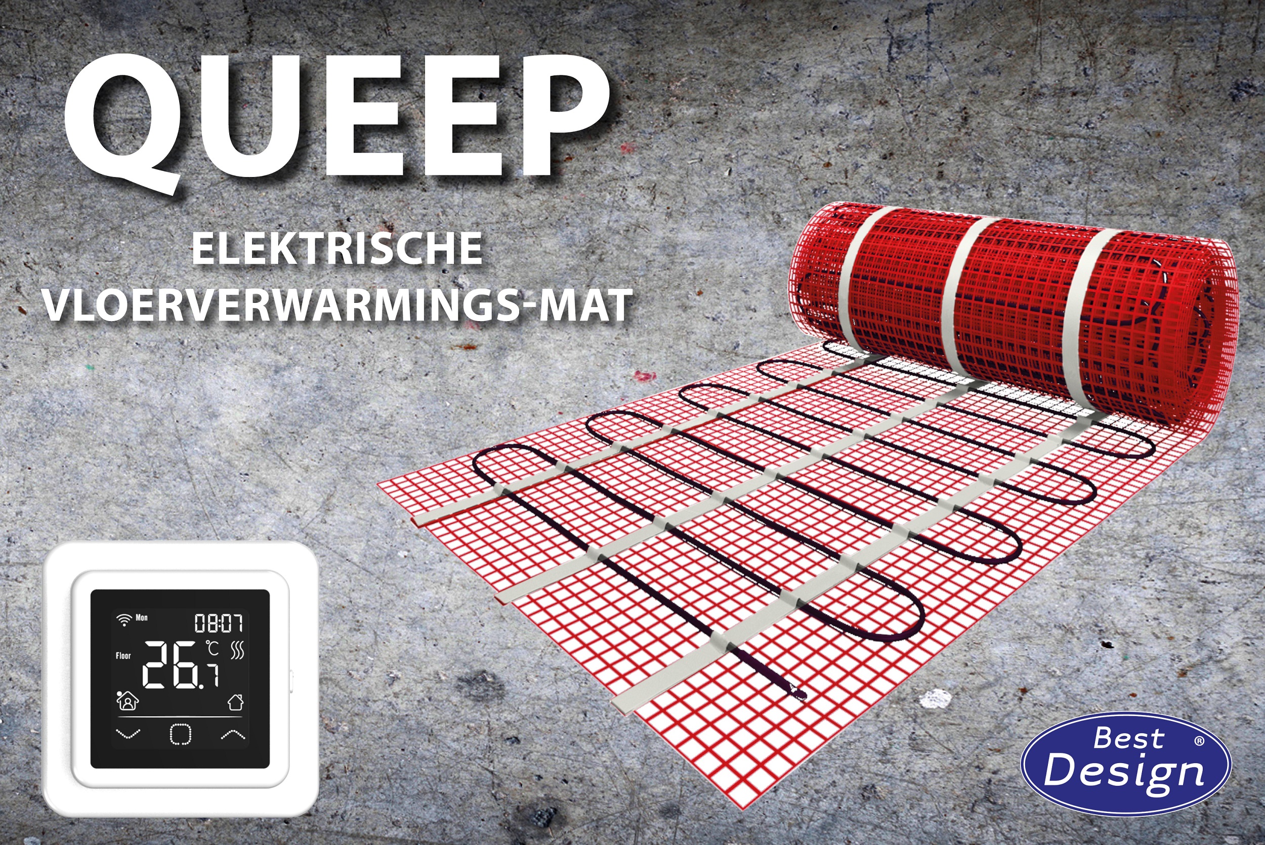 Best-Design "Queep" elektrische vloerverwarmings-mat 4,5 m2 Top Merken Winkel